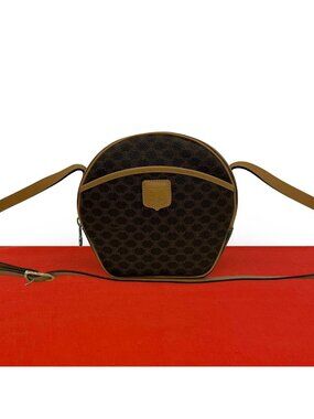 Celine Vintage Macadam Blason Pattern Leather Mini Shoulder Bag Pochette